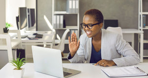 Girl on a virtual meeting