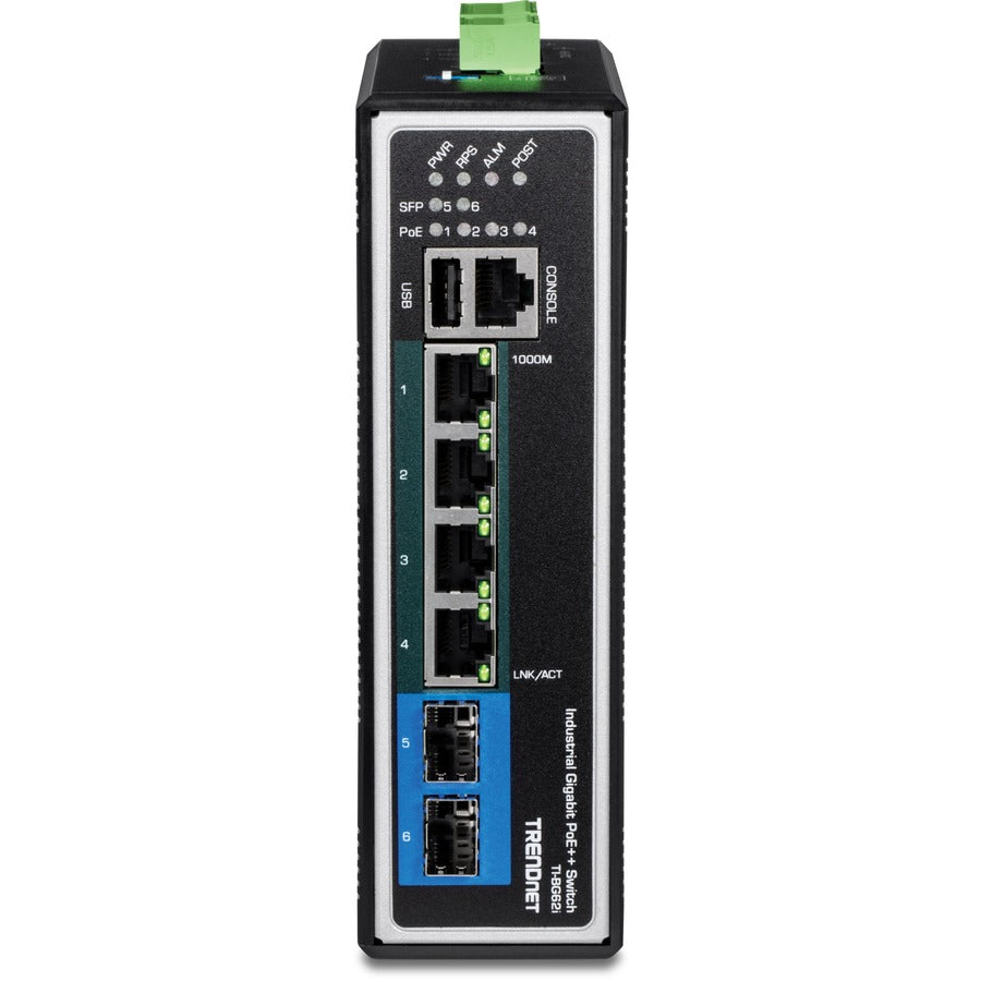 TRENDnet 6-Port Industrial Gigabit L2+ Managed PoE++ DIN Rail Switch ...