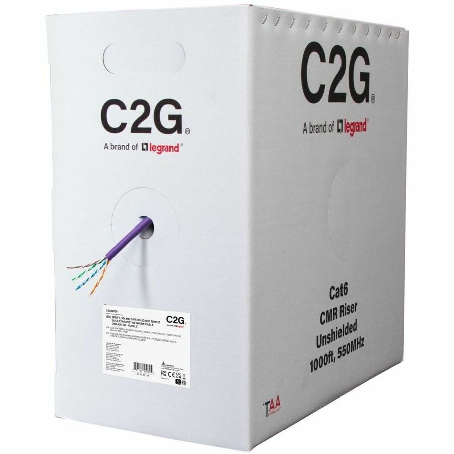 C2G 1000ft (304.8m) TAA-Compliant Cat6 Unshielded (UTP) Ethernet Cable ...