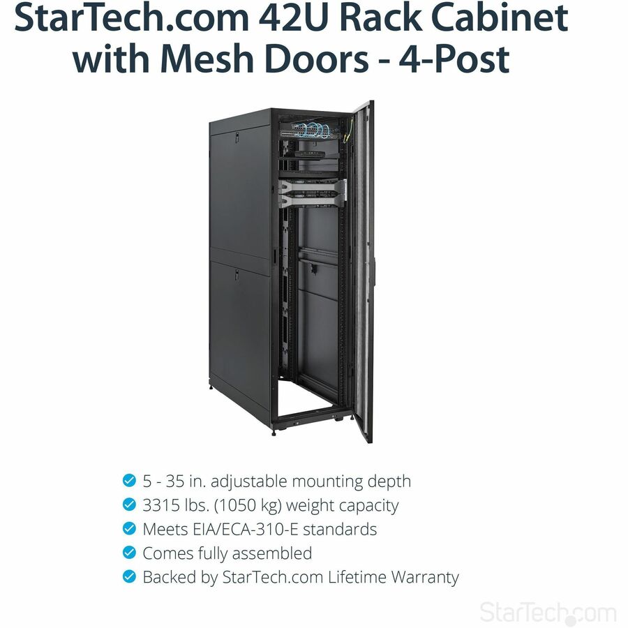 42u Rack Step File StarTech.com 4-Post 42U Server Rack Cabinet, 19