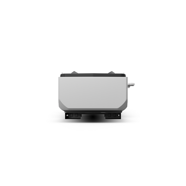 Rectangular electronic device with a black top and base on a white background