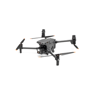 Black and gray drone on a white background