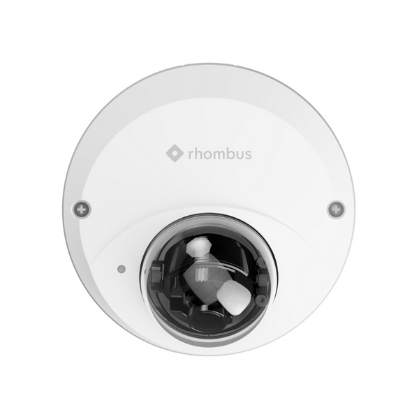 Top view of a Rhombus R170 Micro Dome Security Camera on a white background.