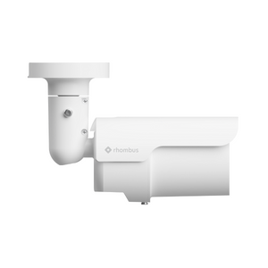Side view of a Rhombus R500 Bullet Camera on a white background.