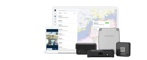Samsara Products lined up with user portal on a white background.